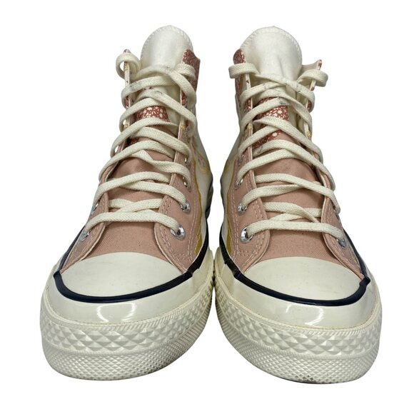 Converse chuck 70 High Top Egret Metallic Floral Sneakers Women’s size 8 - Picture 4 of 11